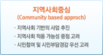 ȸ߽(Community based approch) : ȸ   , ȸ  ɼ  , ù  ùκδ氨 켱 